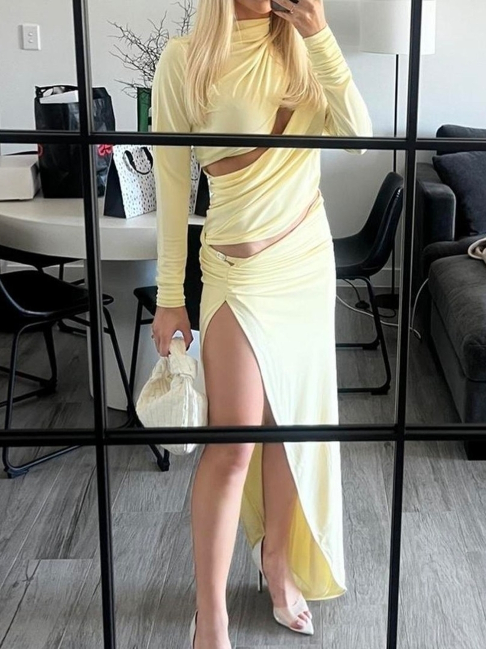 Christopher Esber Framed Drape Slice dress Us4/au8